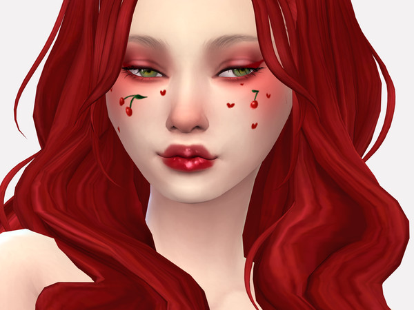 Sims 4 — Wild Cherry Facepaint by Sagittariah — base game compatible, 1 swatch, properly tagged, enabled for all occults,