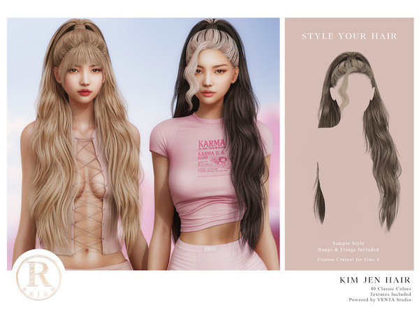 Sims 4 — RAMA - Kim Jen Hair by VentaStudio — Kim Jen Hair