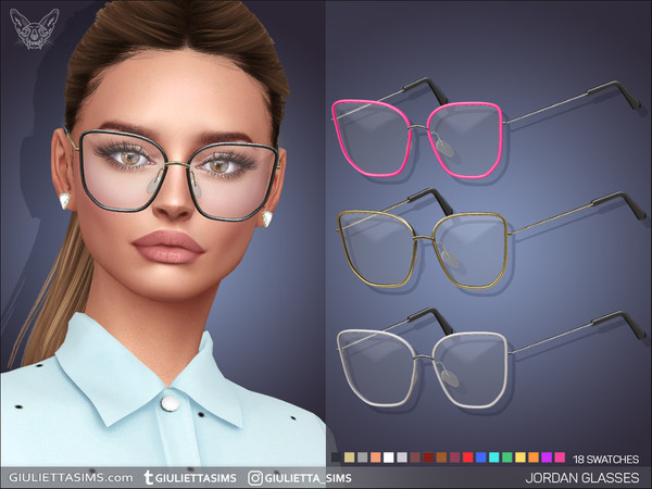 Sims 4 — Jordan Glasses by feyona — Jordan Glasses come with 18 swatches.