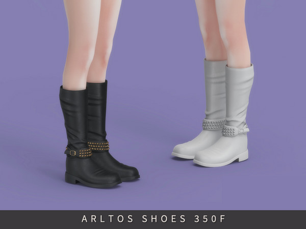 Sims 4 — Punk boots Female by Arltos — 4 colors.