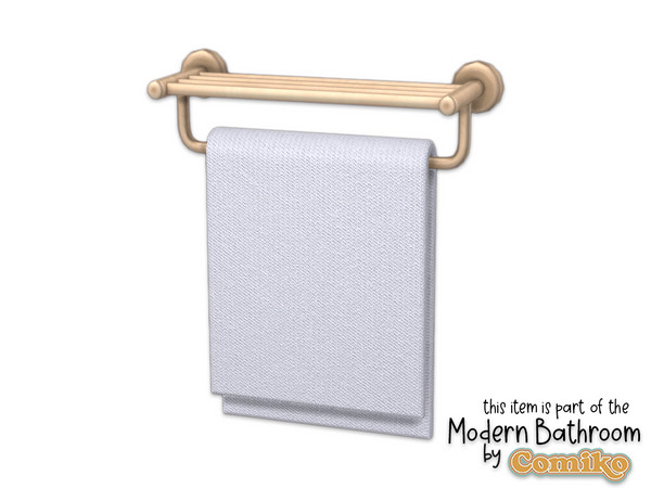 Sims 4 — Comiko Modern Bathroom Towel Holder by Comiko — Part 1 - Modern Bathroom Set is base game compatible and consist