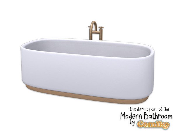 Sims 4 — Comiko Modern Bathroom Bathtub by Comiko — Part 1 - Modern Bathroom Set is base game compatible and consist of 7