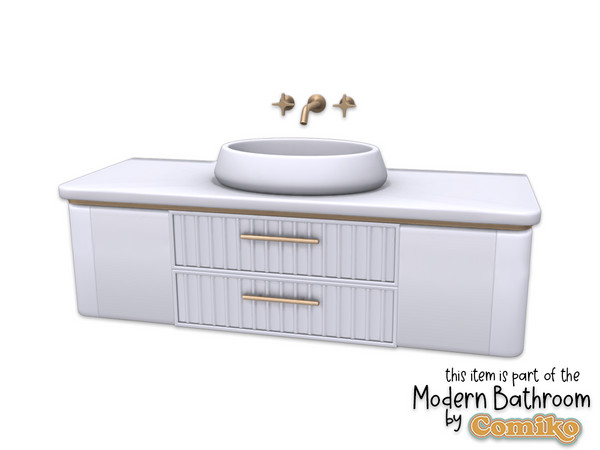 Sims 4 — Comiko Modern Bathroom Sink by Comiko — Part 1 - Modern Bathroom Set is base game compatible and consist of 7