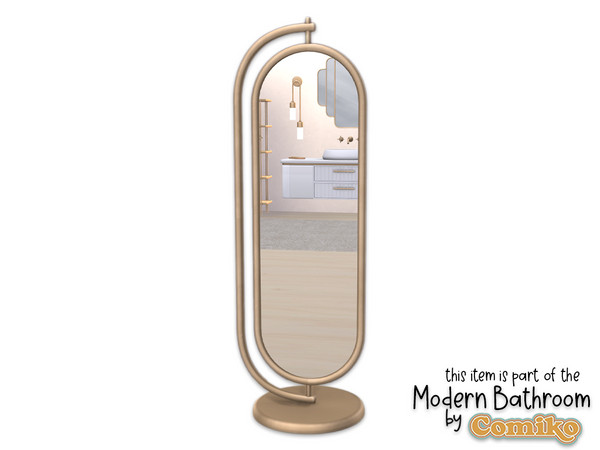 Sims 4 — Comiko Modern Bathroom Standing Mirror by Comiko — Part 1 - Modern Bathroom Set is base game compatible and