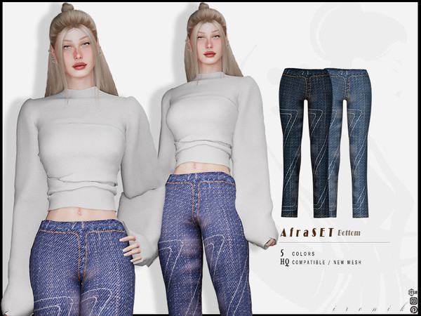 Sims 4 — Afra SET - Bottom by _ironik_ — -5 Colors