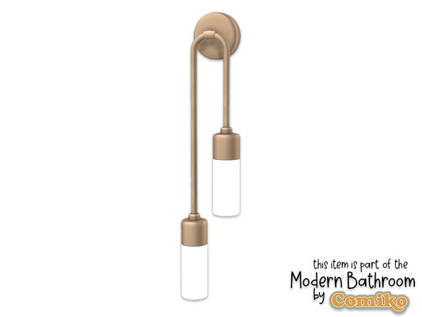Sims 4 — Comiko Modern Bathroom Wall Lamp by Comiko — Part 2 - Modern Bathroom Set is base game compatible and consist of