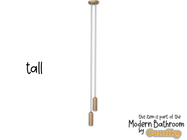 Sims 4 — Comiko Modern Bathroom Ceiling Light (tall) by Comiko — Part 2 - Modern Bathroom Set is base game compatible and