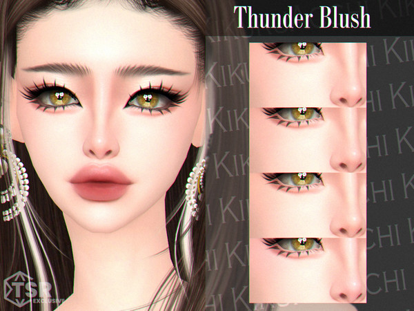Sims 4 — Thunder Blush by Kikuruacchi — - It is suitable for Female and Male. ( Teen to Elder ) - 4 swatches - HQ