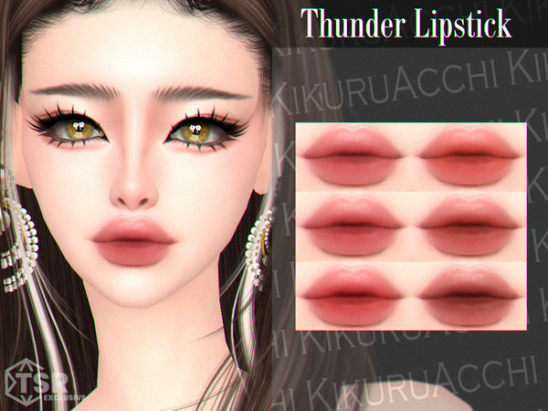 Sims 4 — Thunder Lipstick by Kikuruacchi — - It is suitable for Female and Male. ( Teen to Elder ) - 6 swatches - HQ