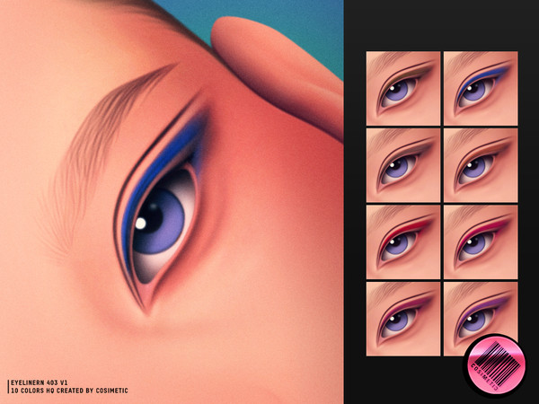 Sims 4 — Basic Eyeliner N403 V1 by cosimetic — - Female