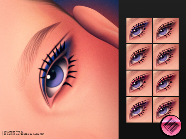 Sims 4 — Basic Eyeliner N403 V2 by cosimetic — - Female