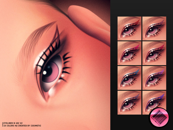Sims 4 — Eyeliner 402 V2 by cosimetic — - Female
