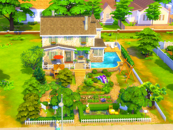 Sims 4 — Family Home no cc by sgK452 — Charming family home for a couple with a baby and at least two teenagers, with