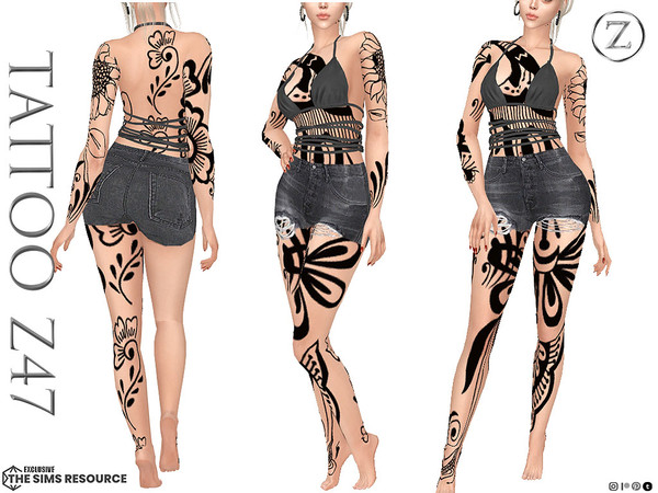 Sims 4 — TATTOO Z47 by ZENX — Base Game