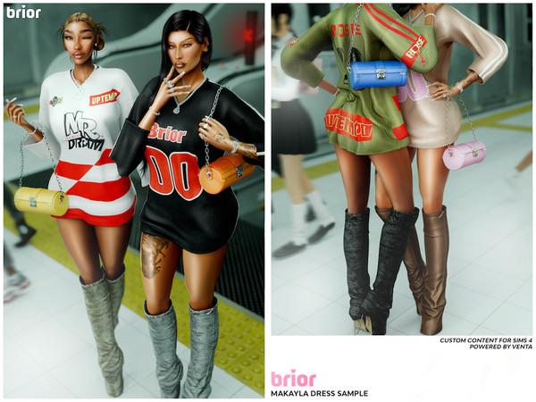 Sims 4 — Brior - Makayla Dress by VentaStudio — - 5 Swatches (16 Swatches on Patreon)