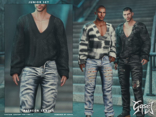 Sims 4 — GASET - Junior Sweater by VentaStudio — - 5 Swatches (34 Swatches on Patreon)