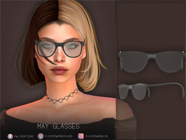 Sims 4 — May Glasses by PlayersWonderland — New stylish and bold glasses for your Sims! - 8 Swatches
