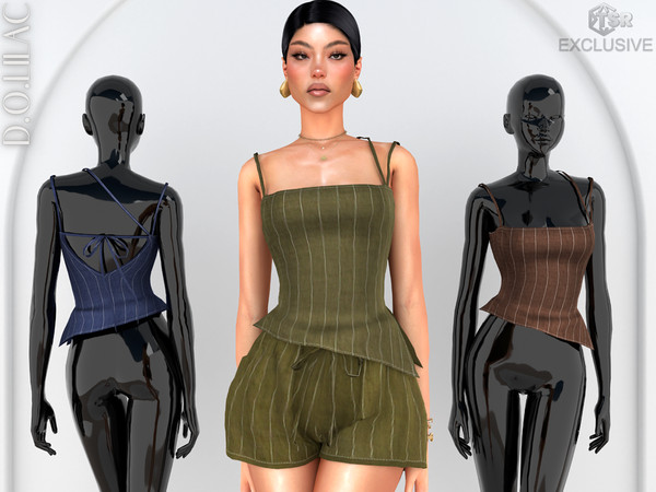 Sims 4 — Striped Camisole Top DO0801 by DOLilac — Custom thumbnail