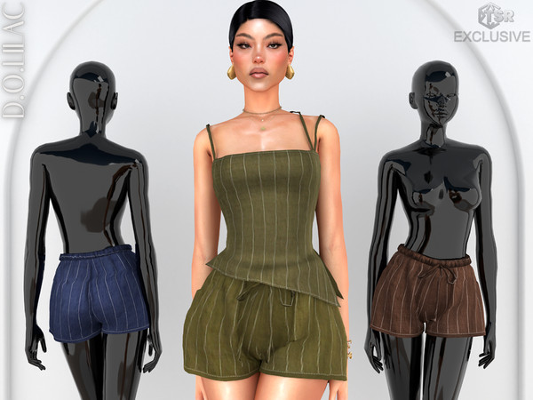 Sims 4 — Striped Shorts DO0802 by DOLilac — Custom thumbnail