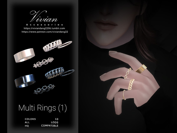 Sims 4 — Multi Rings by VivianDang — - All new meshes