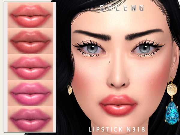 Sims 4 — Lipstick N318 by Seleng — The lipstick has 15 colours and HQ compatible. Allowed for teen, young adult, adult