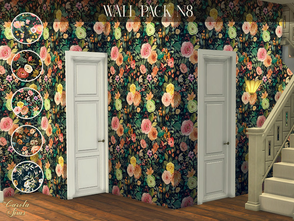 Sims 4 — Wall Pack N8 by xCarolaSimsx — Nature-inspired wallpapers for home decor or any areas