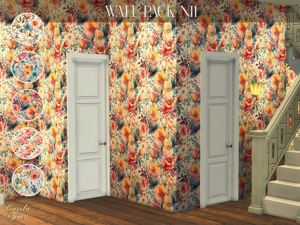 Sims 4 — Wall Pack N11 by xCarolaSimsx — Nature-inspired wallpapers for builds and decor