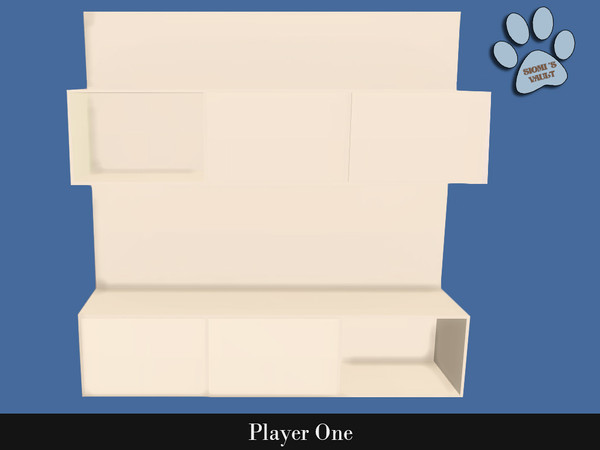 Sims 4 — Player One - Bookcase by siomisvault — A gamer room but also can be whatever you want and put the object