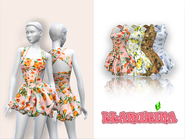 Sims 4 — Fruity Dress by llamirina — Dress inspired by Zara New mesh