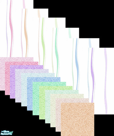 Sims 2 — Waves wallpaper & matching carpets by risikat — 6 Waves wallpapers in assorted colors, with 2 matching