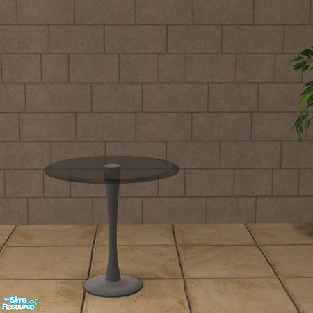 Sims 2 — Glass Top Round Table Steel - #339444 by DOT — Glass Top Round Table Steel Dining Glass Part 1 *Nightlife
