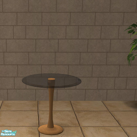 Sims 2 — Glass Top Round Table Lgt Wood - #339444 by DOT — Glass Top Round Table LgtWood Dining Glass Part 1 *Nightlife