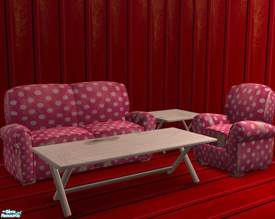 Sims 2 — Really Distressed Pink Sofa Chair by DOT — Really Distressed Pink Sofa Chair Red Aluminum Stained and Rusted