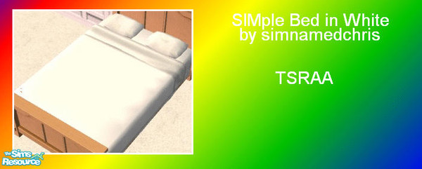 Sims 2 — SIMple Beds - White by simnamedchris — Plain and SIMple bed in white. TSRAA. Enjoy!