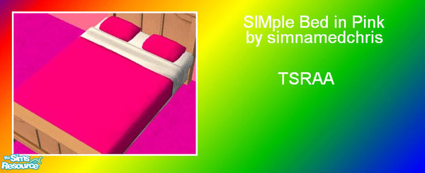 Sims 2 — SIMple Beds - Pink by simnamedchris — Plain and SIMple bed in pink. TSRAA. Enjoy!