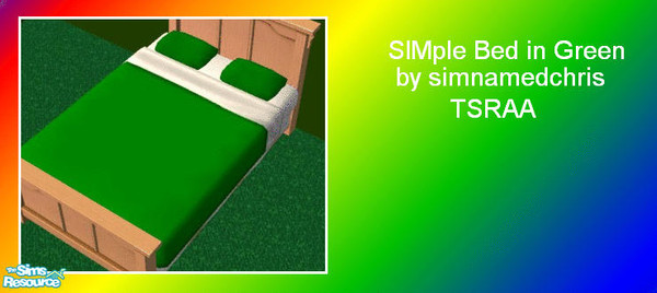 Sims 2 — SIMple Beds - Green by simnamedchris — Plain and SIMple bed in green. TSRAA. Enjoy!