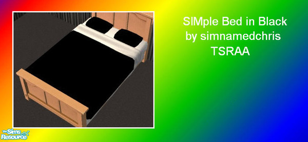 Sims 2 — SIMple Beds - Black by simnamedchris — Plain and SIMple bed in black. TSRAA. Enjoy!