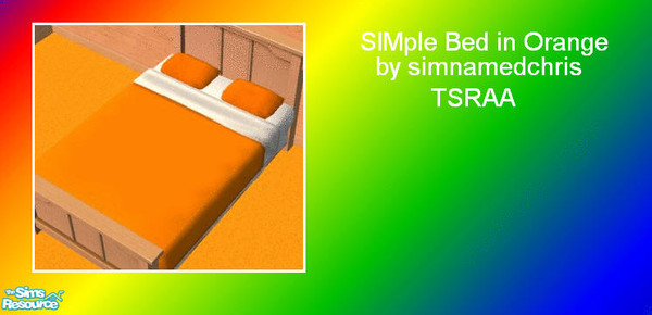 Sims 2 — SIMple Beds - Orange by simnamedchris — Plain and SIMple bed in orange. TSRAA. Enjoy!