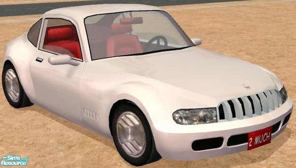 Sims 2 — Hardtop Sportscar - White by Dr Pixel — A classic white hardtop for your budget minded Sims. It's not brand new,