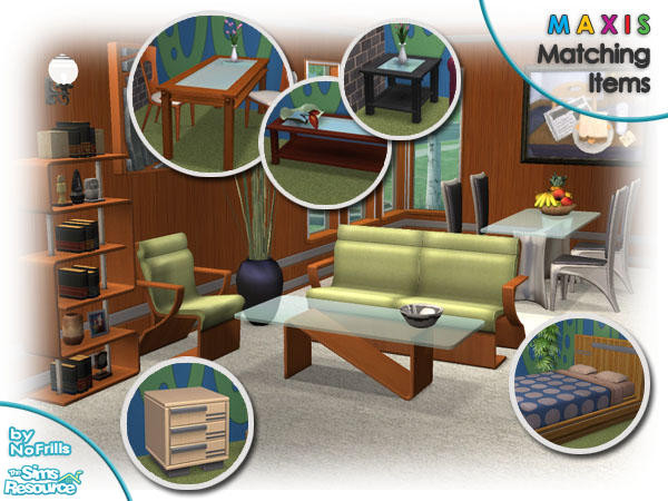 Sims 2 — Maxis Matching Items by NoFrills — Some Maxis matching items are included. (More will be added to this set in