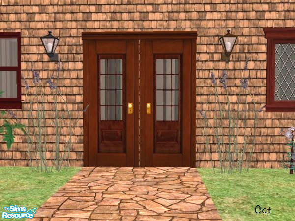 Sims 2 — Beveled Door with  Windows by cat3cm — by cat