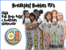 Sims 4 — Breakfast Buddies Pajamas by irishrose985 — Full Body Pajamas for Kids--6 swatches, maxis match.