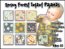 Sims 4 — Spring Forest Infant Pajamas by irishrose985 — EA Recolor quilted sleeper. 10 Swatches, infant, full body.