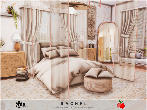 Sims 4 — Rachel bedroom by melapples — a boho bedroom with a double bed. enjoy! 6x9