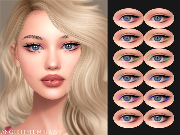 Sims 4 — Eyeliner A227 by ANGISSI — PREVIEWS MADE USING HQ MODE Makeup category
