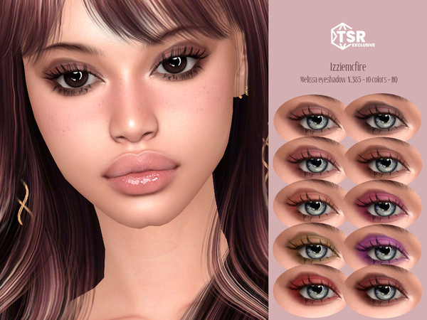 Sims 4 — IMF Melissa Eyeshadow N.385 by IzzieMcFire — Melissa Eyeshadow N.385 contains 10 colors in hq texture.