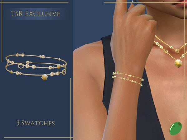 Sims 4 — Honey Bracelet by Pitted0live — Stacked bracelet with honeycomb charms Custom catalog image