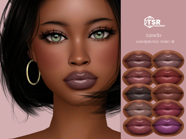 Sims 4 — IMF Lyenne Lipstick N.643 by IzzieMcFire — Lyenne Lipstick N.643 contains 10 colors in hq texture. Standalone