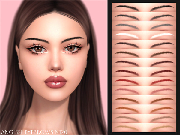 Sims 4 — Eyebrows n120 by ANGISSI — PREVIEWS MADE USING HQ MOD Female Teen to elder