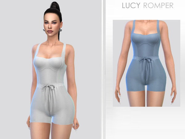 Sims 4 — Lucy Romper by Puresim — Everyday romper in 2 swatches